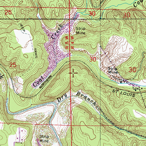 Topographic Map of Lindbergh Mine, AL