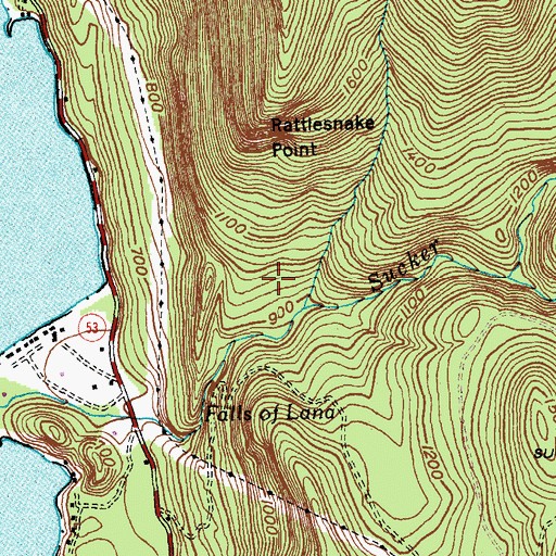 Topographic Map of Falls of Lana Picnic Grounds, VT