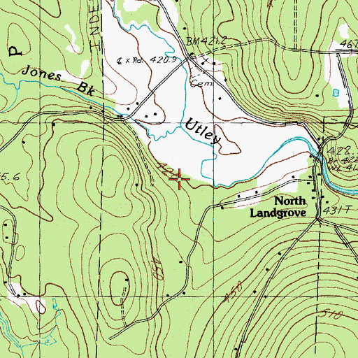Topographic Map of Villiage Inn Winter Sports Area, VT
