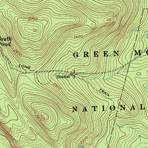 Topographic Map of Rolston Rest Shelter, VT