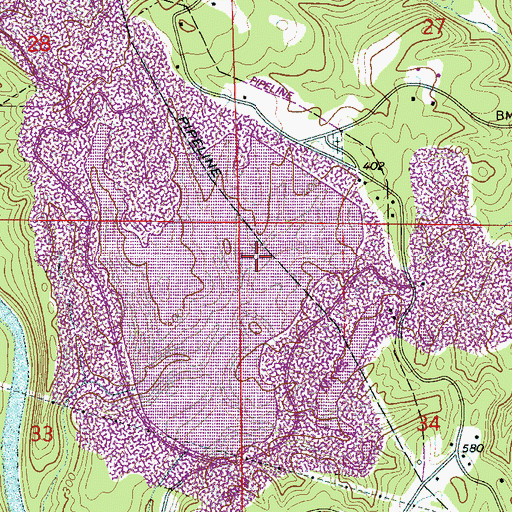 Topographic Map of Porter Number 2 Mine, AL