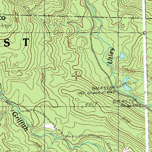 Topographic Map of Utley Brook Trail, VT