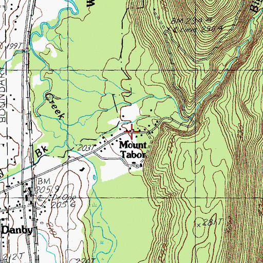Topographic Map of Mount Tabor, VT