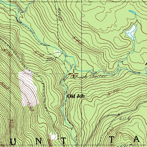 Topographic Map of Old Job Shelter, VT