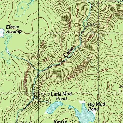 Topographic Map of Old Job Trail, VT