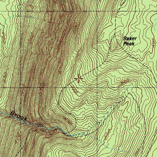 Topographic Map of Baker Peak Trail, VT