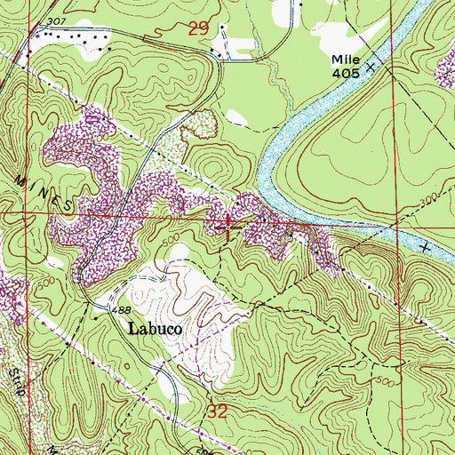 Topographic Map of Hathcock Mine, AL