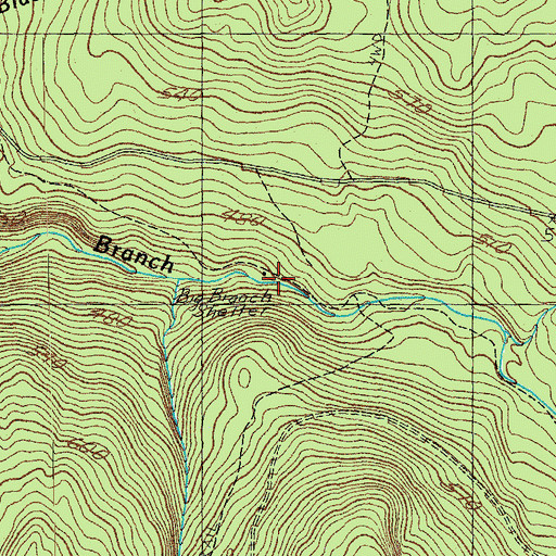 Topographic Map of Big Branch Shelter, VT