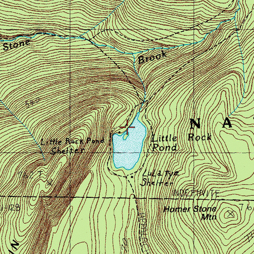 Topographic Map of Little Rock Pond Shelter, VT