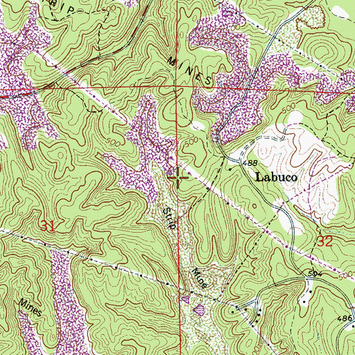 Topographic Map of Parker Mine, AL