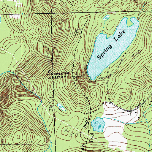 Topographic Map of Sunnyside Shelter, VT