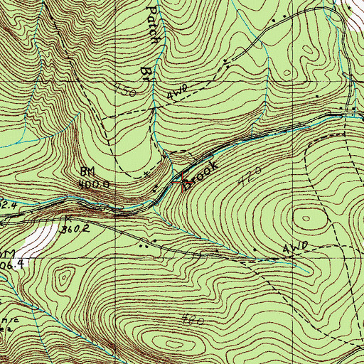 Topographic Map of Patch Brook, VT