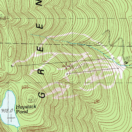 Topographic Map of Haystack Mountain Ski Area, VT