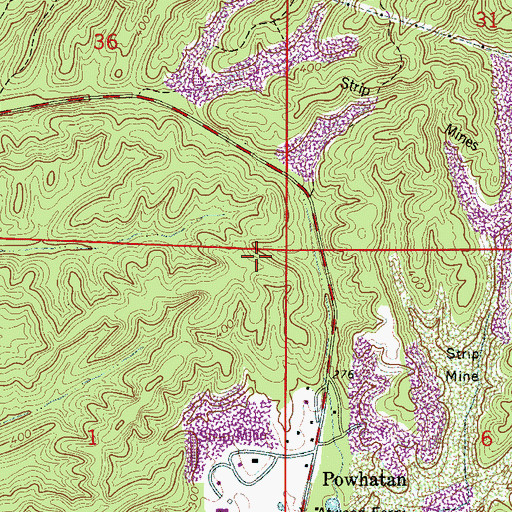 Topographic Map of Praco Mine, AL