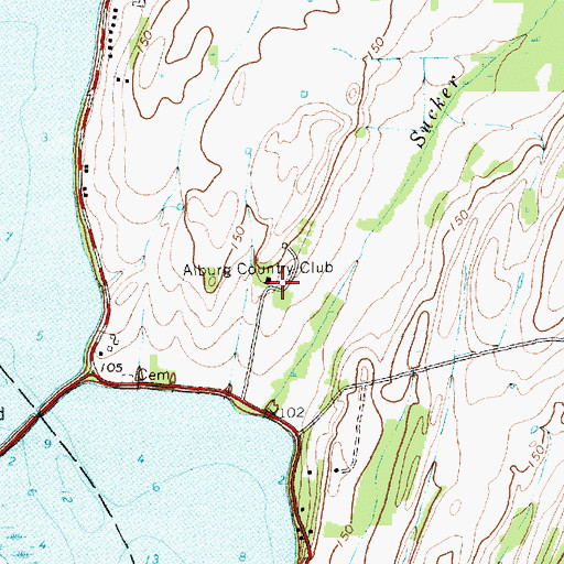 Topographic Map of Alburg Country Club, VT