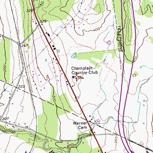 Topographic Map of Champlain Country Club, VT