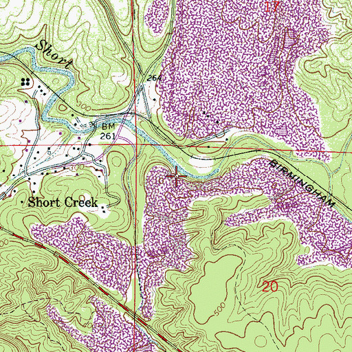 Topographic Map of Jerkwater Mine, AL
