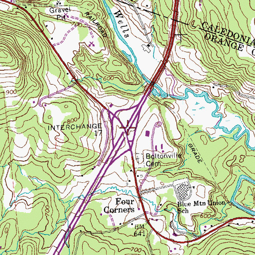 Topographic Map of Interchange, VT