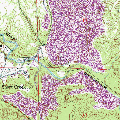 Topographic Map of Little Casino Mine, AL