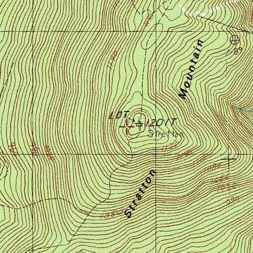 Topographic Map of Stratton Lookout Tower, VT