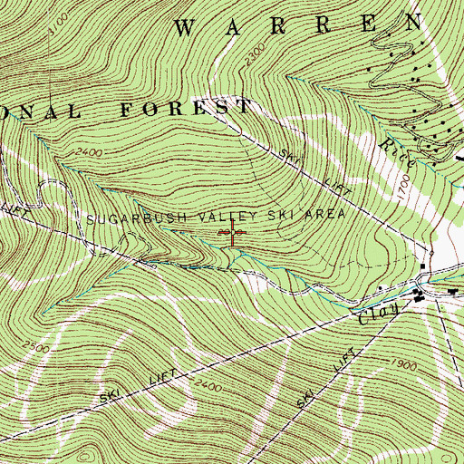 Topographic Map of Sugarbush Valley Ski Area, VT