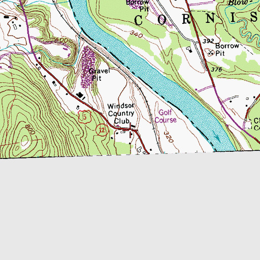 Topographic Map of Windsor Country Club, VT