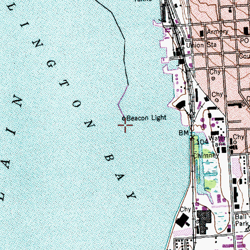 Topographic Map of South Breakwater Light, VT