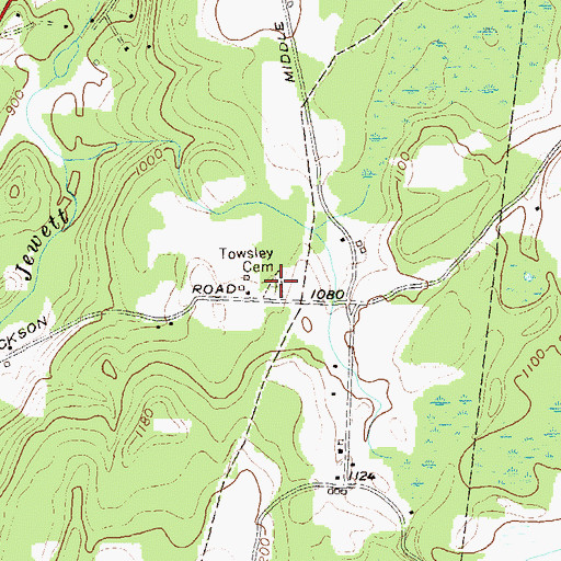 Topographic Map of Towsley Cemetery, VT