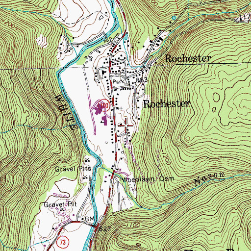 Topographic Map of Rochester Ranger Station, VT