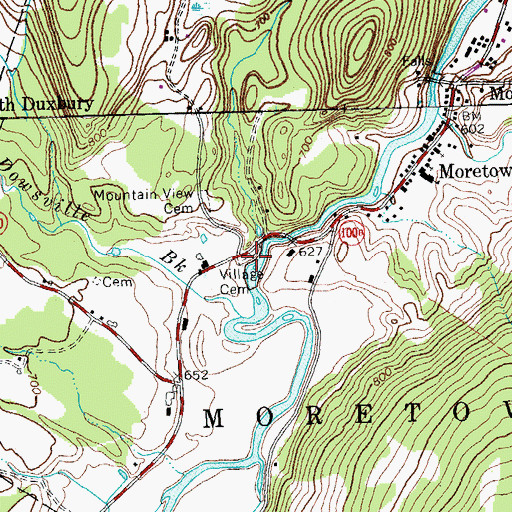 Topographic Map of Village Cemetery, VT