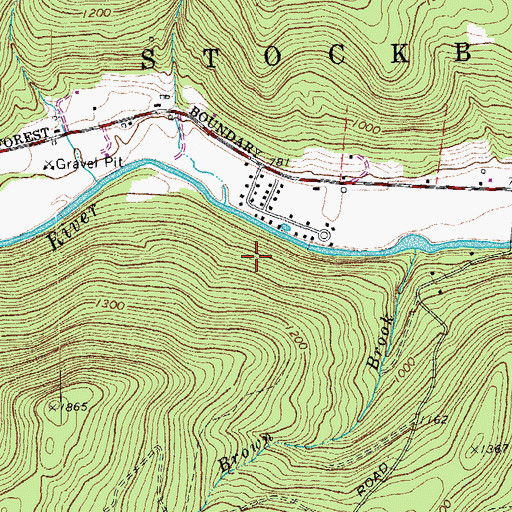 Topographic Map of Trail Head Winter Sports Area, VT