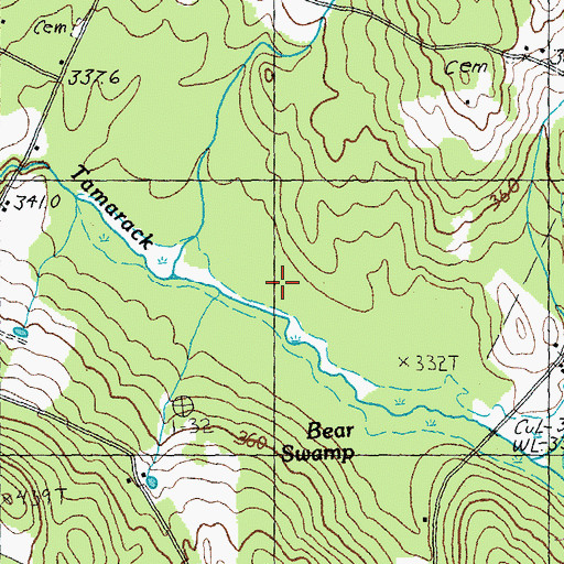 Topographic Map of Bear Swamp, VT