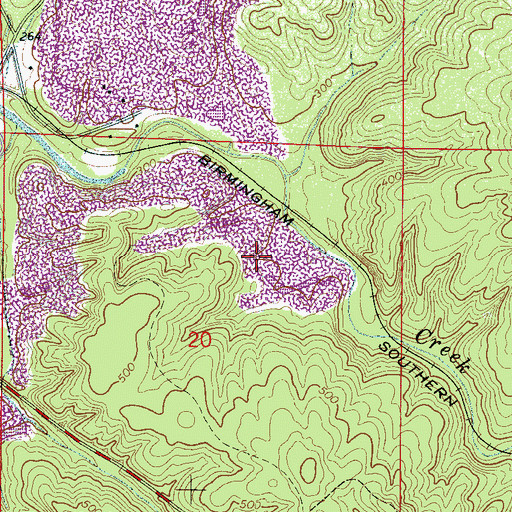 Topographic Map of Edgewater Mine, AL