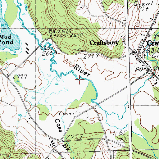 Topographic Map of Cass Brook, VT
