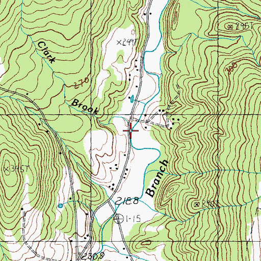 Topographic Map of Clark Brook, VT
