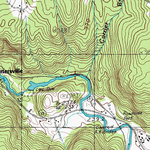Topographic Map of Currier Brook, VT