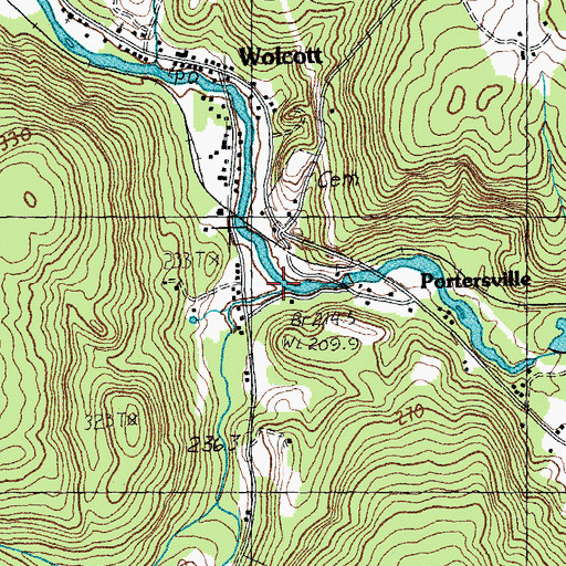 Topographic Map of Elmore Branch, VT