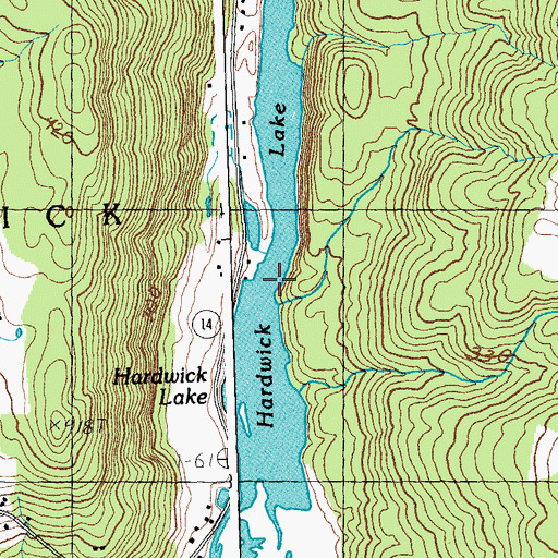 Topographic Map of Hardwick Lake, VT