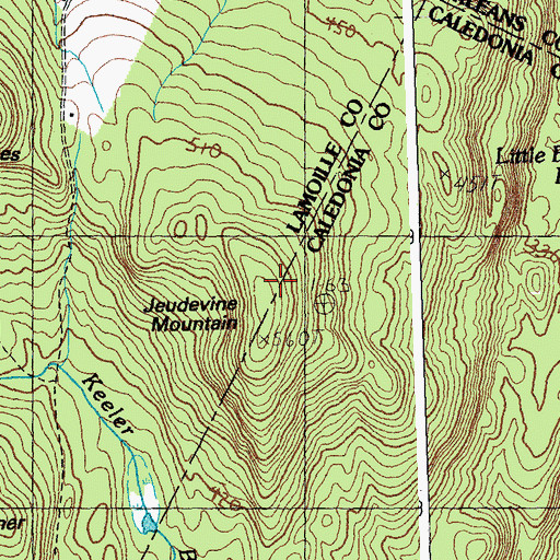 Topographic Map of Jeudevine Mountain, VT