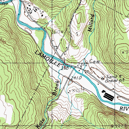 Topographic Map of Kate Brook, VT