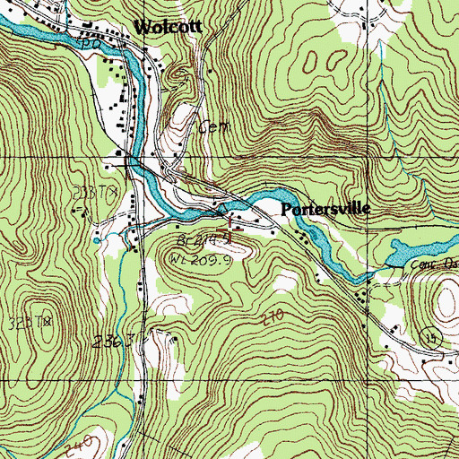 Topographic Map of Pottersville, VT