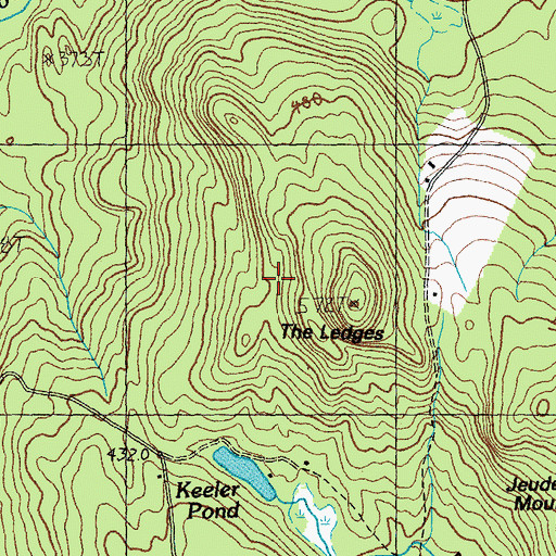 Topographic Map of The Ledges, VT