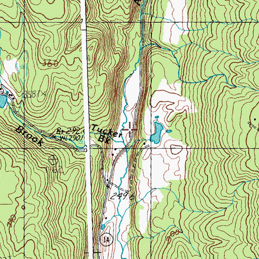 Topographic Map of Tucker Brook, VT
