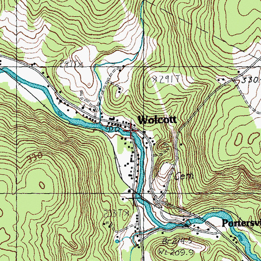 Topographic Map of Wolcott, VT