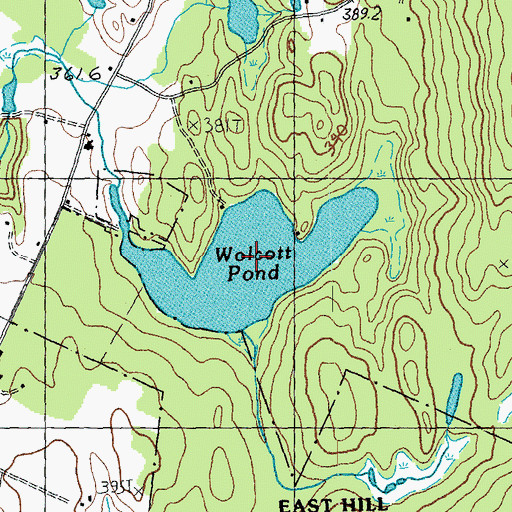 Topographic Map of Wolcott Pond, VT
