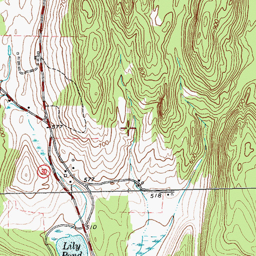 Topographic Map of WVNR-AM (Poultney), VT