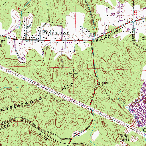 Topographic Map of Eldorda Number 2 Mine, AL