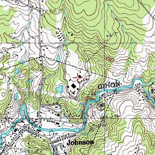 Topographic Map of WJSC-FM (Johnson), VT