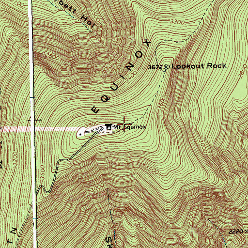 Topographic Map of WEQX-FM (Manchester), VT