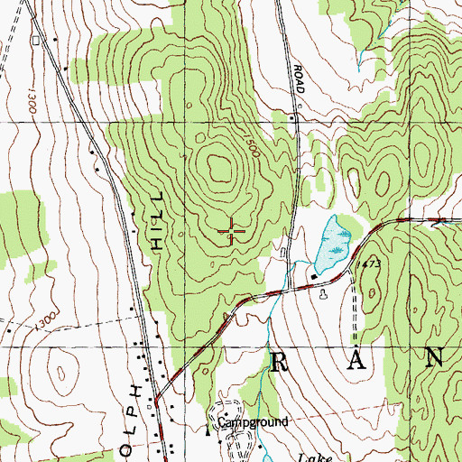 Topographic Map of WCVR-FM (Randolph), VT